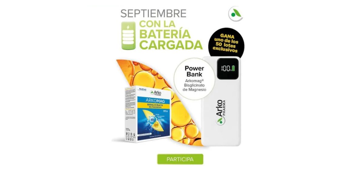 50 lotes con Arkomag Magnesio y power bank
